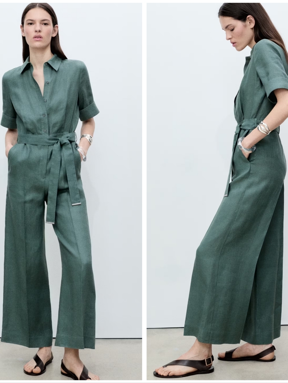 MANGO Linen Jumpsuit